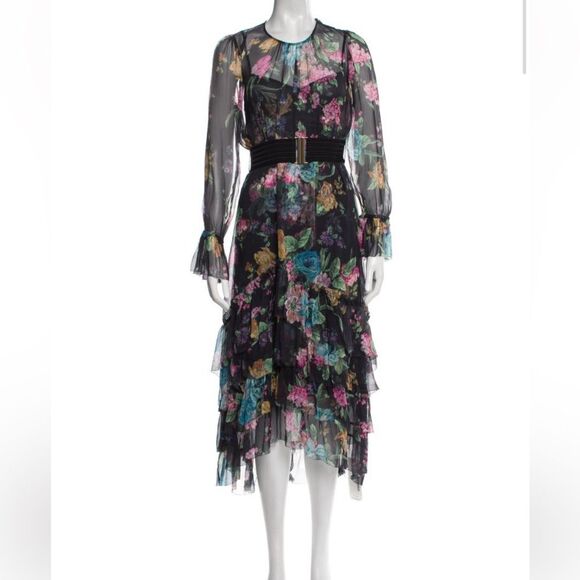NWOT Zimmermann  ninety six Floral Black Dress - Picture 9 of 11